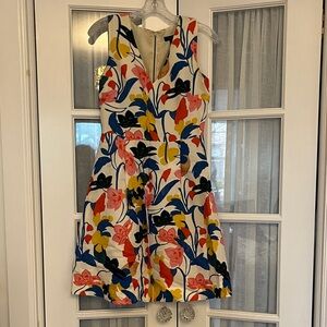 J. Crew Multicolor Floral Linen Dress